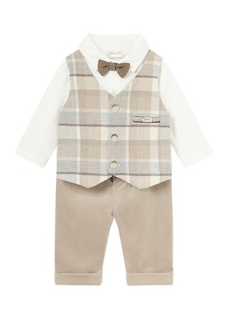 Haine - Set 3 piese - Camasa + Pantaloni lungi + Papion - Mayoral  4-6 luni