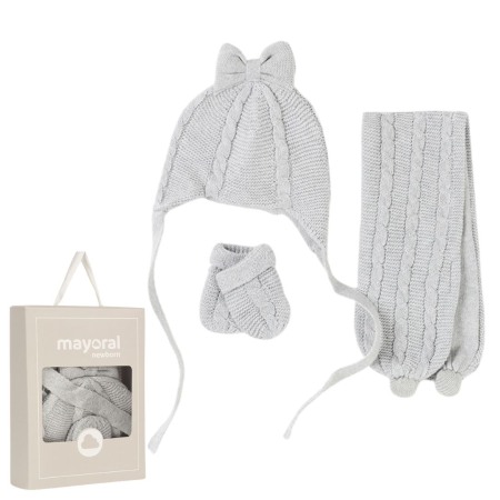 Caciuli Palarii Sepci - Set 3 piese Perla caciula fular si manusi  - Mayoral     0 luni (50 cm)