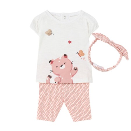 Compleuri - Set 3 piese Pisicata din bumbac sustenabil pentru nou-nascut - Mayoral 6-9 luni