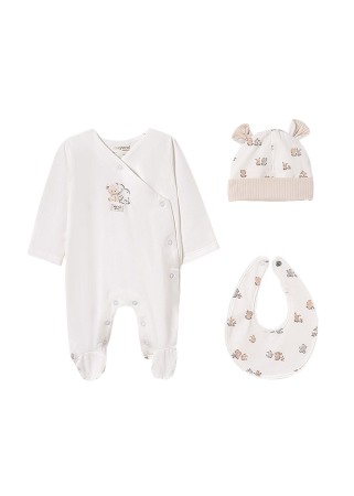 Salopete - Set 3 piese - Salopeta+caciula+baveta - Mayoral 2-4 luni