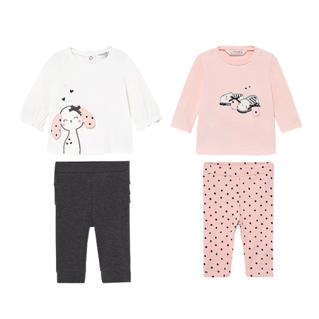 Haine  Incaltaminte Accesorii - Set 4 piese - Colanti + Tricouri - Mayoral 4-6 luni