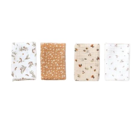 Prosoape - Set 4x batistute muselina Flowers - Buva