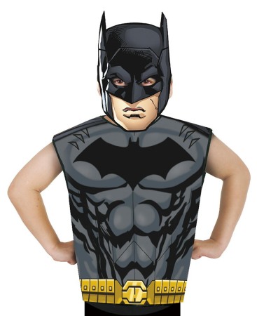 Accesorii carnaval - Set Batman - Masca & tricou fara maneci