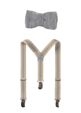 Accesorii - Set - Bretele + papion - bej / gri - Mayoral 24 luni