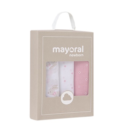 Pleduri si paturici - Set cadou - 3 museline iepurasi - roz