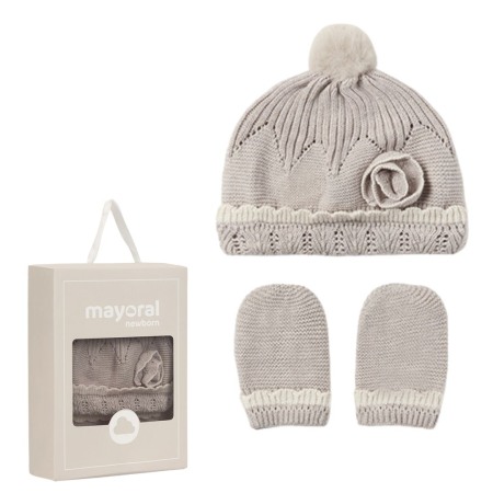Caciuli Palarii Sepci - Set Capucino caciula si manusi pentru  - Mayoral   18 luni