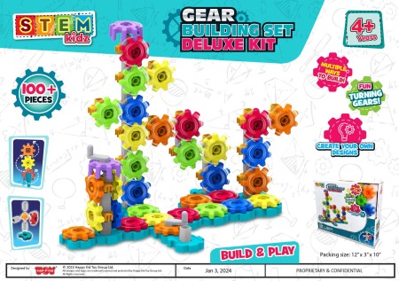 Jucarii pentru constructii - Set de constructie cu rotite Deluxe (100 piese)