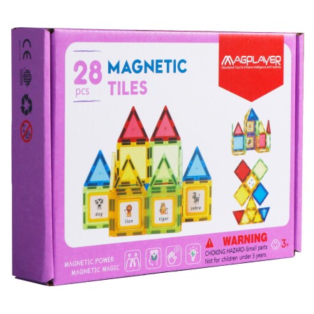Jocuri - Set de constructie magnetic 3D - 28 piese