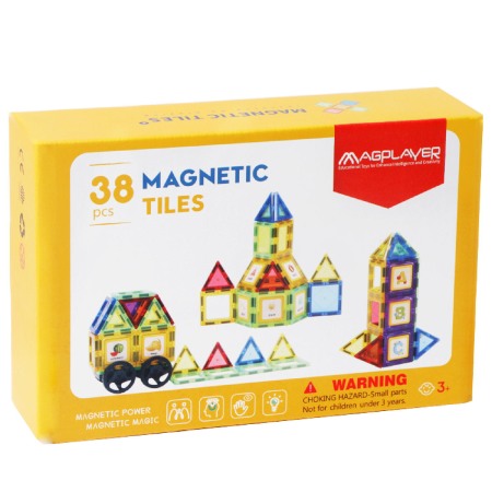 Jocuri - Set de constructie magnetic 3D - 38 piese