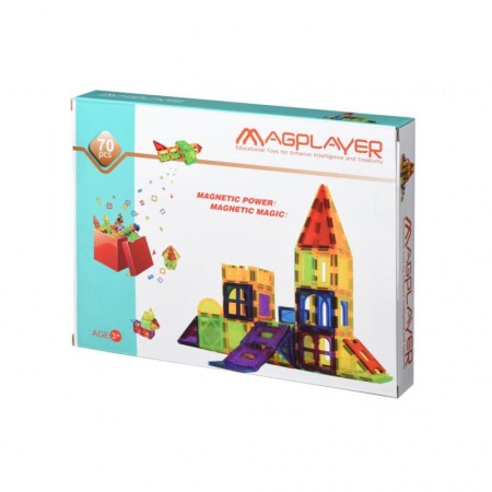 Jucarii Jocuri Activitati - Set de constructie magnetic - 70 piese