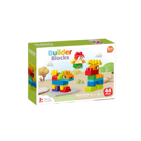Jucarii pentru constructii - Set de constructie STEAM - Animalute haioase (44 piese)