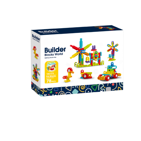 Jucarii pentru constructii - Set de constructie STEAM - Fun Blocks (78 piese)