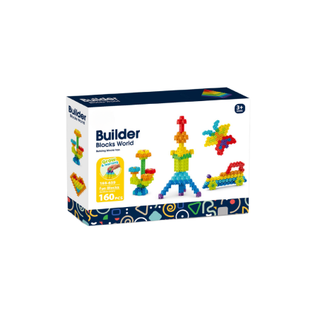 Jucarii pentru constructii - Set de constructie STEAM - Micutul constructor (160 piese)