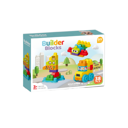 Jucarii pentru constructii - Set de constructie STEAM - Vehicule (38 piese)