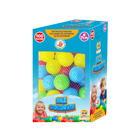 Spatii de joaca - Set educativ 100 bile colorate (cutie) - 7cm
