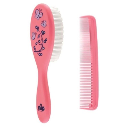 Ingrijire si igiena - Set ingrijire par (perie si pieptene) Nip 37075 roz