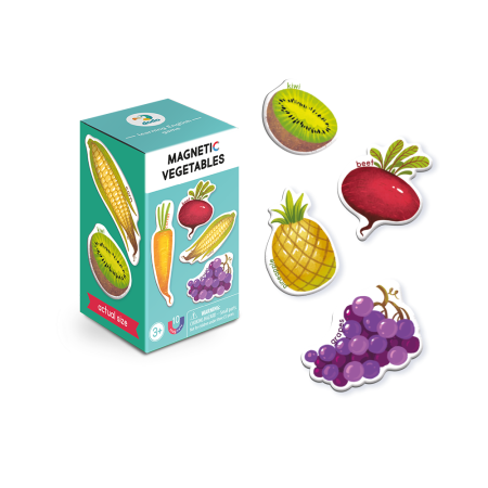 Jocuri magnetice - Set magnetic - Invat legume si fructe in lb. engleza