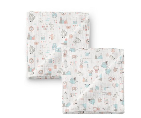 Scutece lavete protectie - Set paturici bumbac organic Scandinavian - Buva