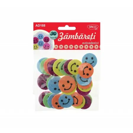 Lucru manual cusut tricotat confectionat - Set smiley din spuma autoadeziva, carton buretat