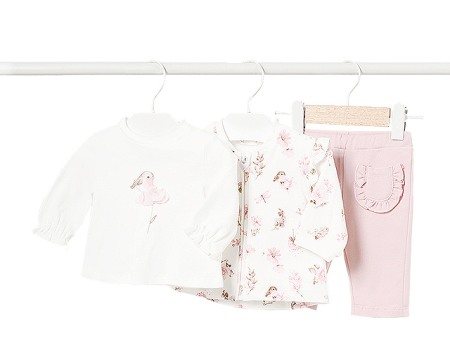 Haine - Set  trening 3 piese ECOFRIENDS - Flori- Mayoral 18 luni (86 cm)