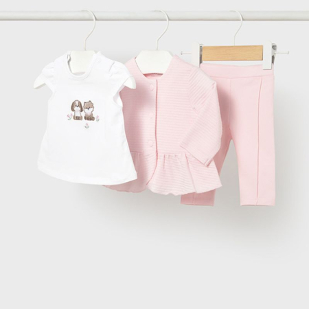 Haine  Incaltaminte Accesorii - Set trening 3 piese  roz pentru fetite –Catelusi - Mayoral