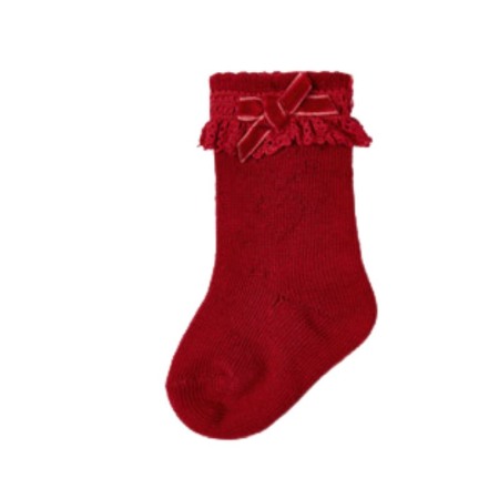 Accesorii - Sosete elegante ajurat  - Rosu - Mayoral   18 luni