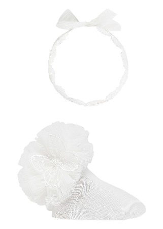 Sosete Dresuri - Sosete elegante si bentita  - Alb - Mayoral   18 luni