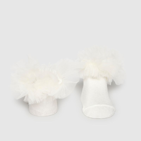 Noua colectie Mayoral - Sosete elegante si bentita dantela  - Alb - Mayoral