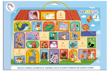 Litere numere limbaj - Tablita magnetica cu alfabetul ( limba romana)