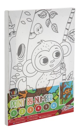 Gradinita si Scoala - Tablou pictez pe numere - Maimutica