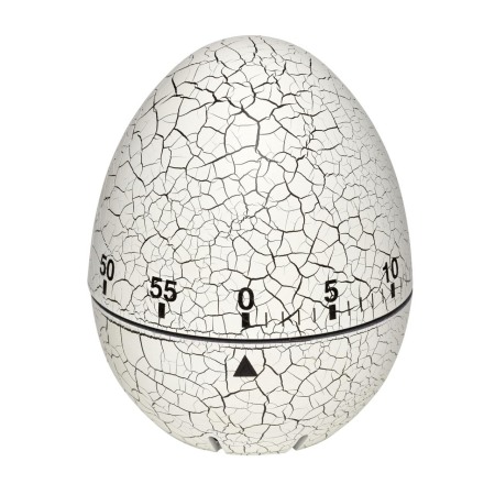 Accesorii si ustensile pentru masa si bucatarie - Timer analog pentru bucatarie EGG, forma ou, plastic, alb, TFA 38.1033.02