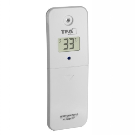 Statii meteo - Transmitator wireless digital pentru temperatura si umiditate, afisaj LCD, alb, compatibil MARBELLA, TFA 30.3239.02