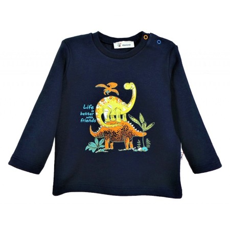 Tricouri - Tricou bleumarin cu maneca lunga Dino Friends 6 ani