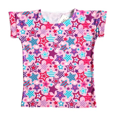 Tricouri - Tricou cu maneca scurta - Stele roz