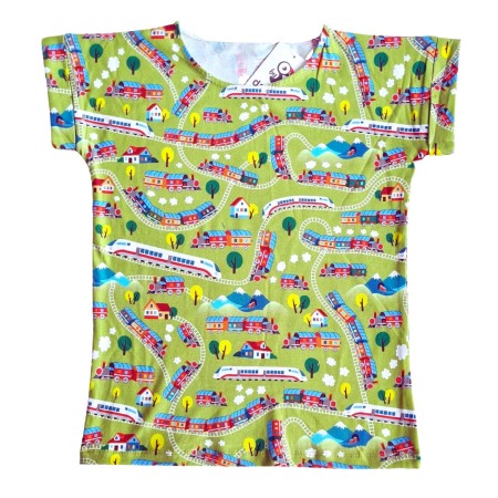 Tricouri - Tricou cu maneca scurta - Trenuri si casute 8 luni