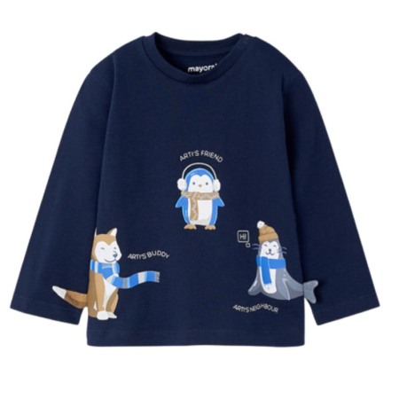 Haine  Incaltaminte Accesorii - Tricou maneca lunga - Animale polare - Mayoral 18 luni