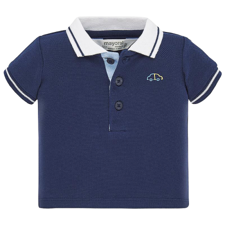 Tricouri - Tricou polo clasic cu maneca scurta - Bleumarin/Alb - Mayoral 12 luni