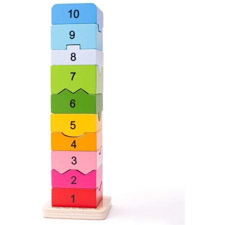 Jucarii Jocuri Activitati - Turnulet din lemn cu numere