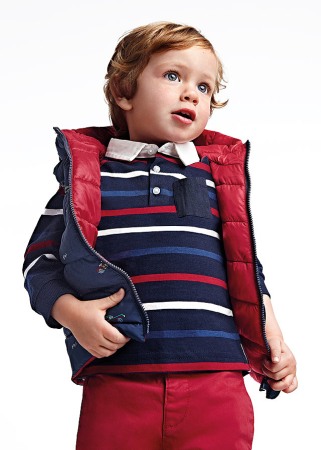 Haine  Incaltaminte Accesorii - Vesta matlasata reversibila cu imprimeu - Bleumarin / Rosu - Mayoral 3 ani