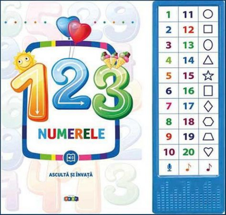 Cărți Sonore - 123 - Numerele. Carte sonoră interactivă • Ascultă și învață