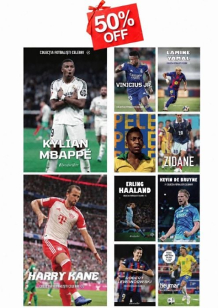 Sport și Fotbal - Set Top 10 Cărți Colecția Fotbaliști Celebri (+ Carte Cadou Surpriză)