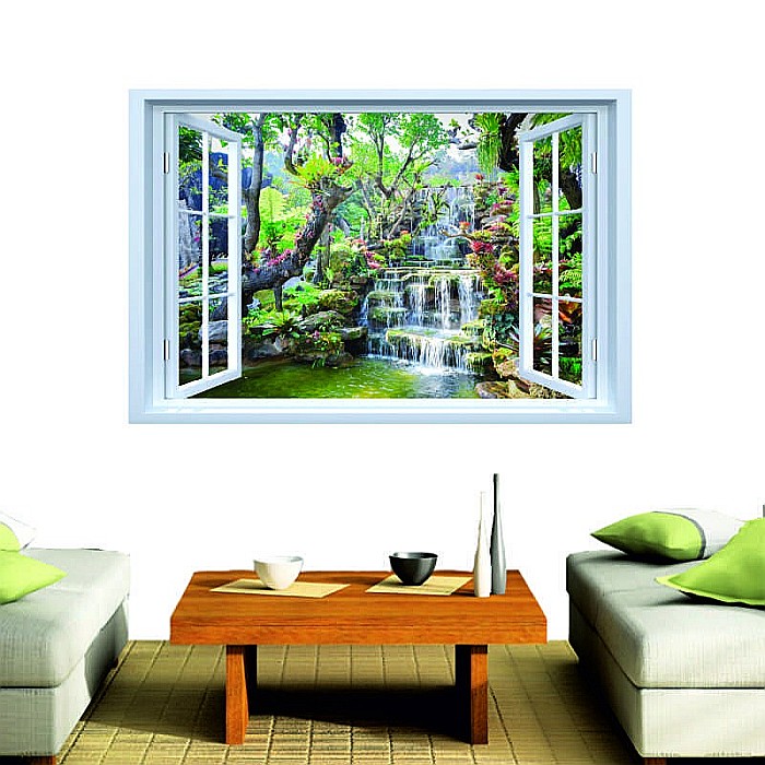 Sticker decorativ fereastra fantezie 3D cascada thailanda [2]