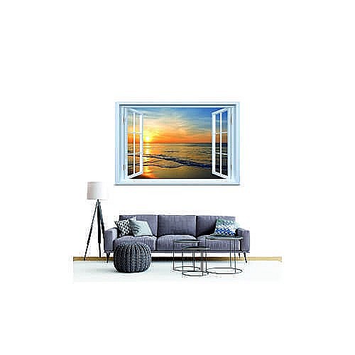 Sticker decorativ fereastra fantezie 3D sunset-sea [2]