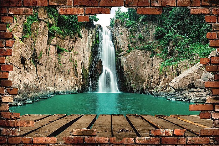 Sticker perete 3D cascada ponton [2]