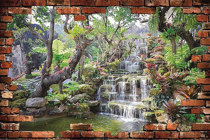 Sticker perete 3D cascada thailanda [2]