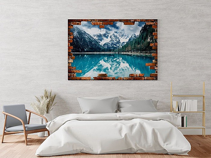 Sticker perete 3D reflexie munte lac [3]