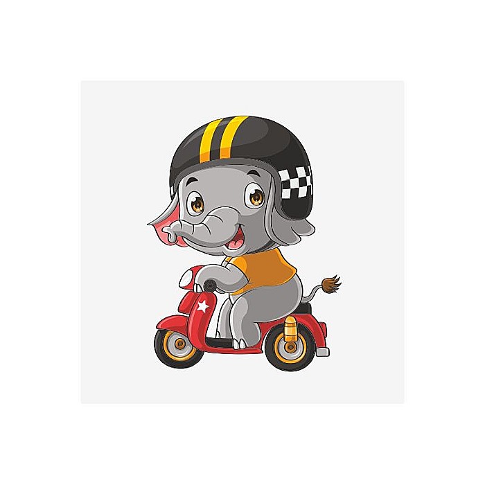 Sticker perete copii elefantel motociclist [1]