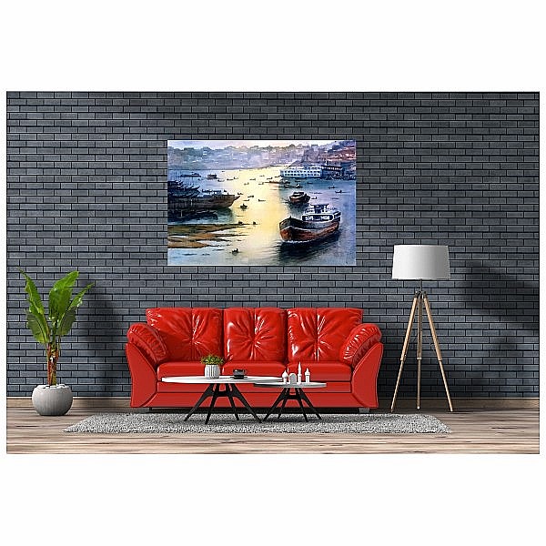 Tablou canvas barci pe canal [2]