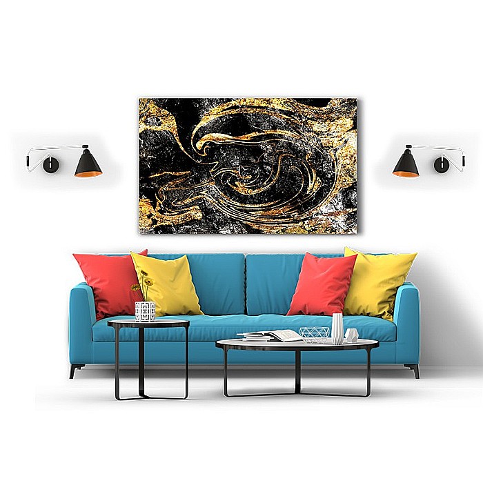Tablou canvas black gold marble [2]