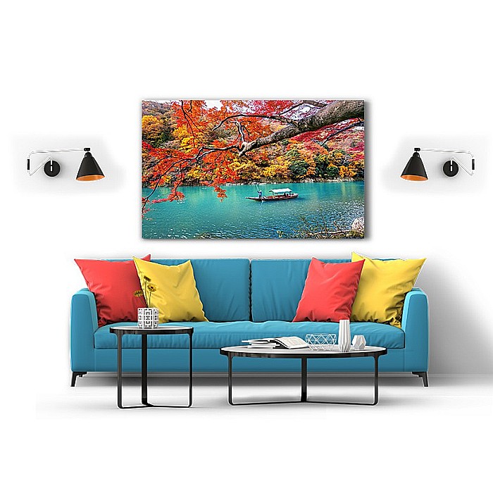 Tablou canvas boatman autumn river [2]